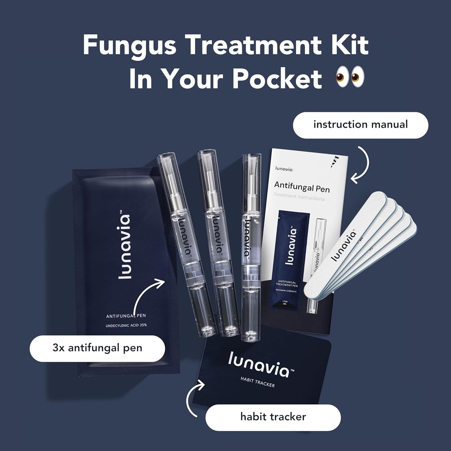 lunavia™ Antifungal Pen - 25% Undecylenic Acid-3-PackTwist Pen(9ML Volume)