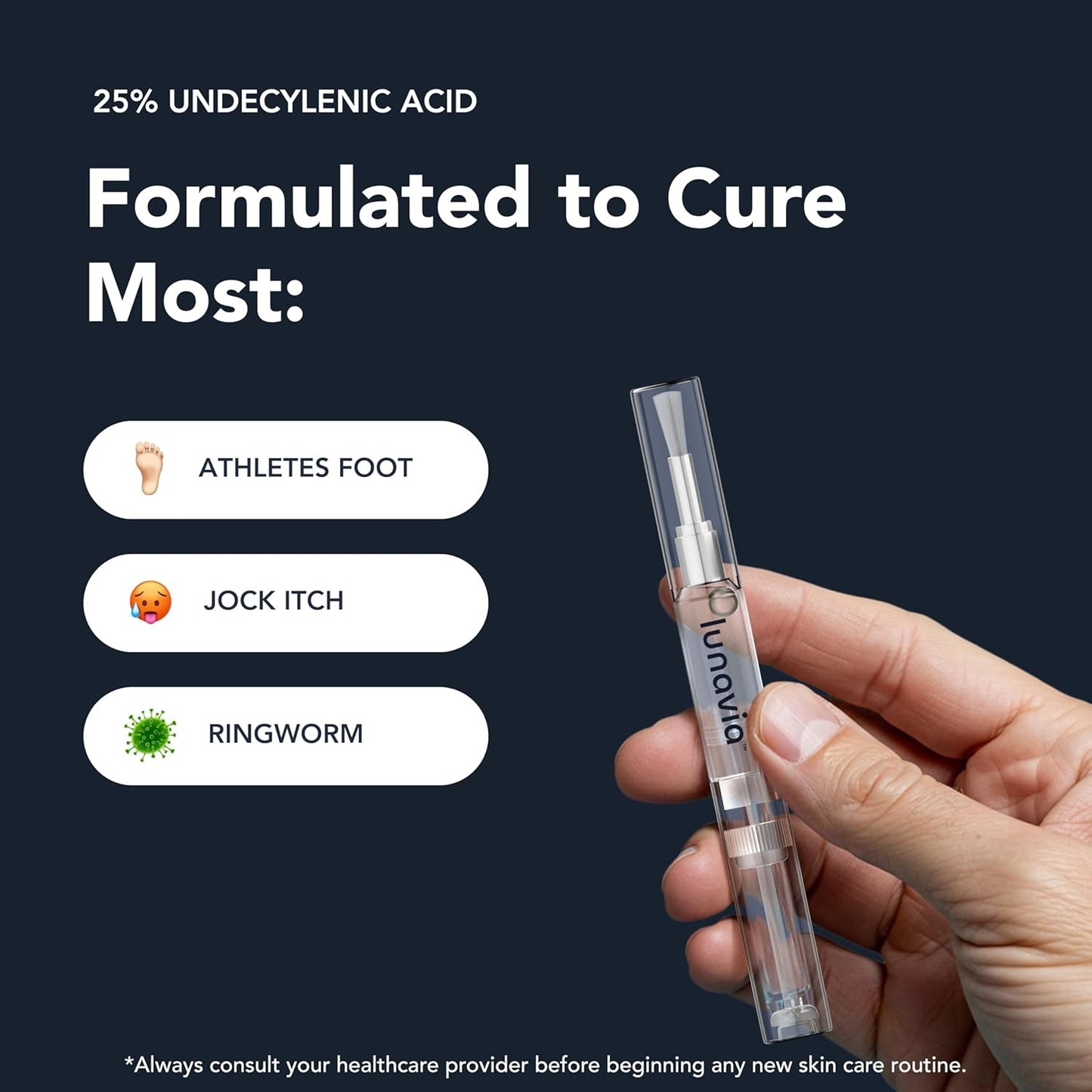 lunavia™ Antifungal Pen - 25% Undecylenic Acid-3-PackTwist Pen(9ML Volume)